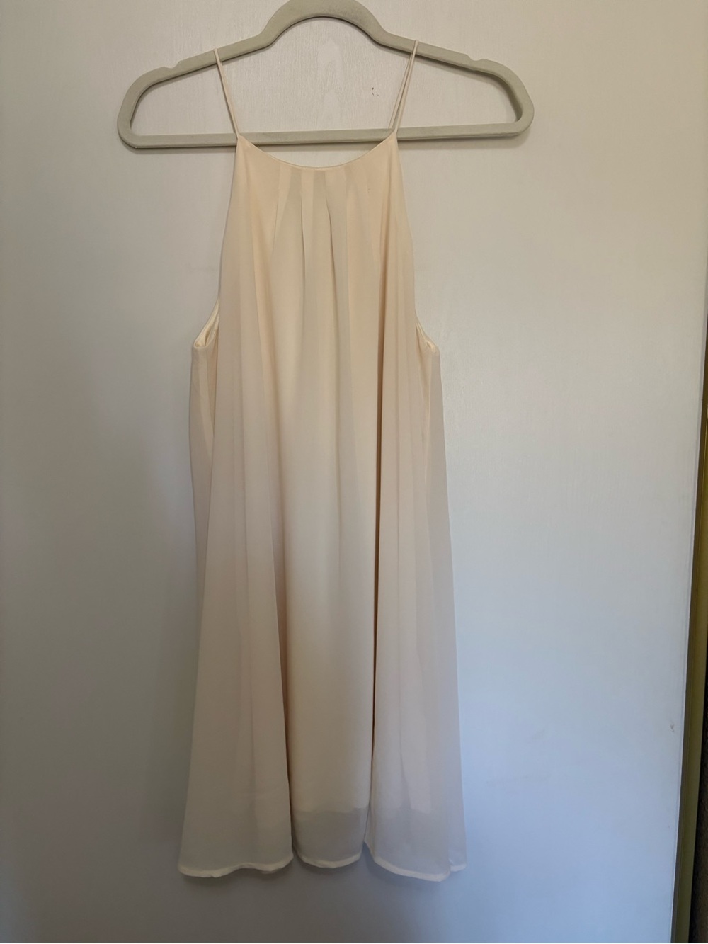 Light Cream Spaghetti Strap Swing Dress - Women
